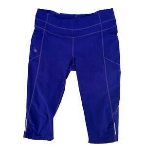 Athleta Womens Blue Capri-Length Performance Leggings M Polyester/Spandex